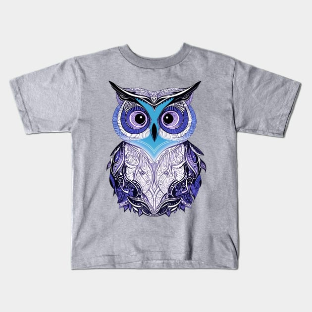 Abstract Owl Kids T-Shirt by MtWoodson
